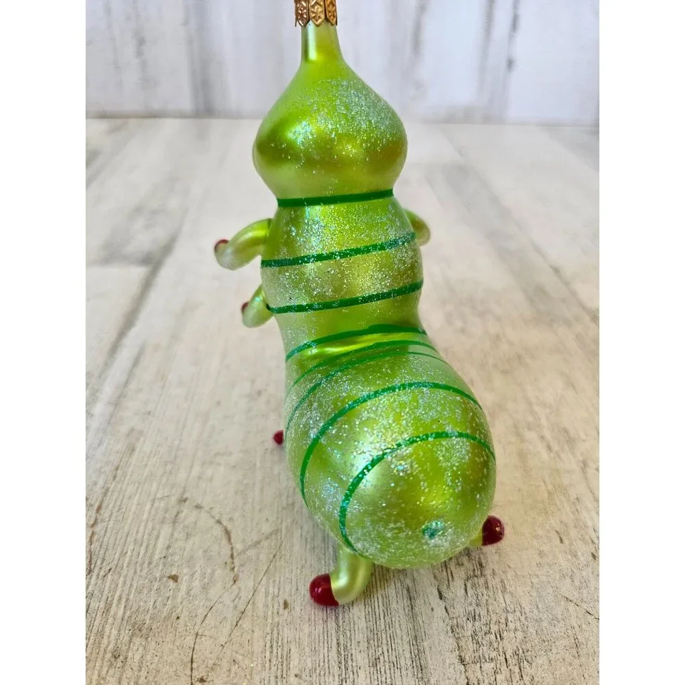 de carlini Caterpillar dillards trimmings italian glass ornament insect Xmas tre